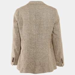 Carolina Herrera Beige Linen Blend Traditional Single Breasted Blazer XXL