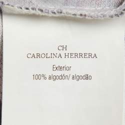 Pre Owned CH Carolina Herrera Purple Printed Cotton Short Sleeve Polo T-Shirt L