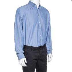 Carolina Herrera Blue Cotton Long Sleeve Shirt M
