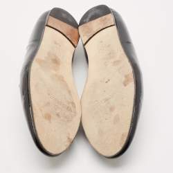 Carolina Herrera Black Patent Leather Smoking Slippers Size 39