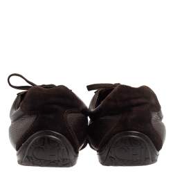 Pre Owned CH Carolina Herrera Brown Leather And Suede Low Top Sneakers Size 44