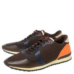 Carolina Herrera Multicolor Leather And Canvas Low Top Sneakers Size 43