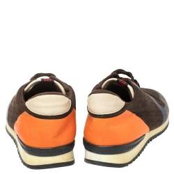 Carolina Herrera Multicolor Leather And Canvas Low Top Sneakers Size 43