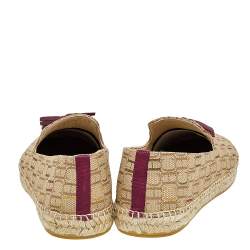CH Carolina Herrera Beige Monogram Canvas Espadrille Flats Size 44.5