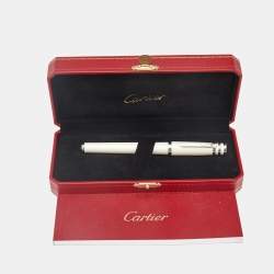 Cartier Trinity Mother of Pearl Lacquer Silver Tone Fountain Pen