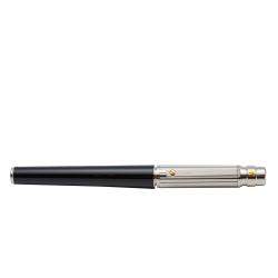 Pre Owned Cartier Santos Black & Silver Large Ballpoint Pen