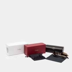 Cartier Gold/Brown Gradient Wooden C Décor Sunglasses