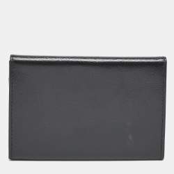 Cartier Black Leather Logo Flap Card Case
