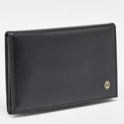 Cartier Black Leather Logo Flap Card Case