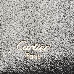 Cartier Black Leather Logo Flap Card Case