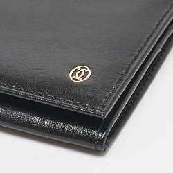 Cartier Black Leather Logo Flap Card Case