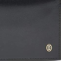 Cartier Black Leather Logo Flap Card Case