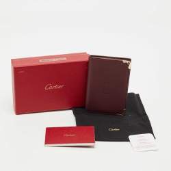 مملوكة مسبقًا حامل بطاقات الأعمال كارتير موست دي كارتير جلد عنابي