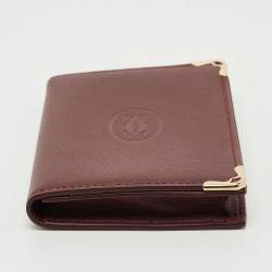 مملوكة مسبقًا حامل بطاقات الأعمال كارتير موست دي كارتير جلد عنابي