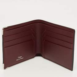 Pre Owned Cartier Black Leather Must de Cartier Bifold Wallet
