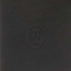 Pre Owned محفظة كارتتييه طية مزدوجة ماست دو كارتتييه جلد أسود