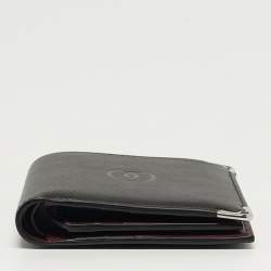 Pre Owned محفظة كارتتييه طية مزدوجة ماست دو كارتتييه جلد أسود
