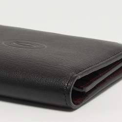 Pre Owned محفظة كارتتييه طية مزدوجة ماست دو كارتتييه جلد أسود