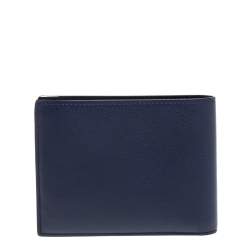 Cartier Blue Leather Must De Cartier 6CC Bifold Wallet