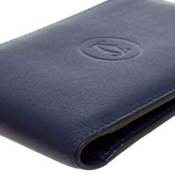 Cartier Blue Leather Must De Cartier 6CC Bifold Wallet