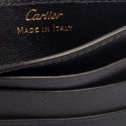 Pre Owned Cartier Black Leather Simple Card Holder