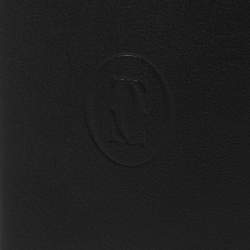 Pre Owned Cartier Black Leather Must De Cartier Card Holder
