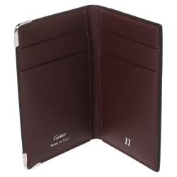 Pre Owned Cartier Black Leather Must De Cartier Card Holder
