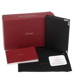 Pre Owned Cartier Black Leather Must De Cartier Card Holder