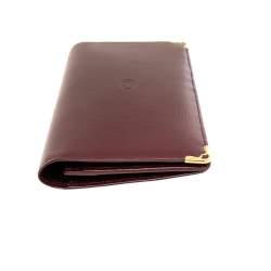 Pre Owned محفظة طية ثنائية كارتييه ماست دو كارتييه جلد عنابي