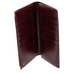Pre Owned محفظة طية ثنائية كارتييه ماست دو كارتييه جلد عنابي