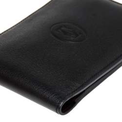 Pre Owned Cartier Black Leather Must De Cartier Bifold Wallet