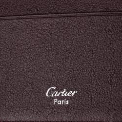 Pre Owned Cartier Black Leather Must De Cartier Bifold Wallet