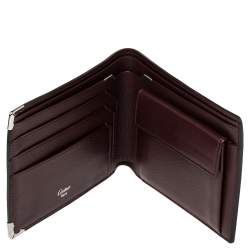 Pre Owned Cartier Black Leather Must De Cartier Bifold Wallet