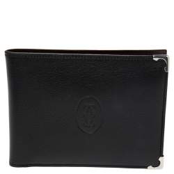 Cartier Black Leather Must De Cartier Bifold Wallet