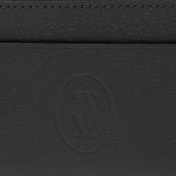 Pre Owned Cartier Black Leather Must de Cartier Card Holder