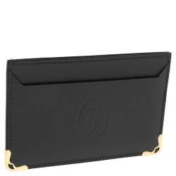 Pre Owned Cartier Black Leather Must de Cartier Card Holder