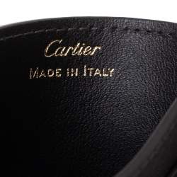 Pre Owned Cartier Black Leather Must de Cartier Card Holder