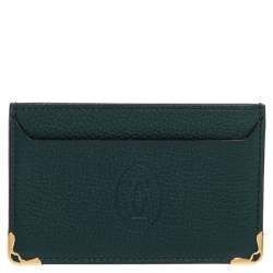 Cartier Emerald Leather Must De Cartier Simple Card Holder 
