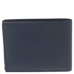 مملوكة مسبقًا محفظة كارتييه طيه مزدوجة 6 سي سي مست دو كارتييه جلد أزرق ميدنايت