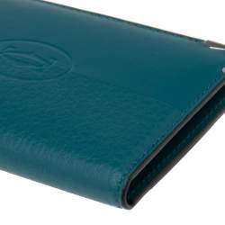 Pre Owned Cartier Teal Leather Must De Cartier Card Holder
