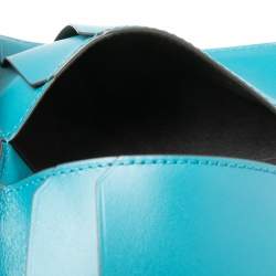 Pre Owned Cartier Teal Leather Must De Cartier Card Holder