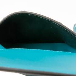 Pre Owned Cartier Teal Leather Must De Cartier Card Holder
