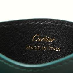 مملوكة مسبقًا Cartier Green Leather Guirlande De Cartier Simple Card Holder