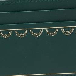 مملوكة مسبقًا Cartier Green Leather Guirlande De Cartier Simple Card Holder