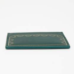 مملوكة مسبقًا Cartier Green Leather Guirlande De Cartier Simple Card Holder