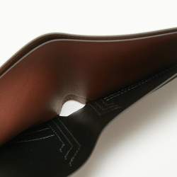 Pre Owned Cartier Brown Leather Must De Cartier 6CC Bifold Wallet