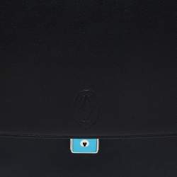 Pre Owned Cartier Black Leather Must De Cartier Briefcase