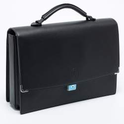 Pre Owned Cartier Black Leather Must De Cartier Briefcase