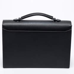 Pre Owned Cartier Black Leather Must De Cartier Briefcase