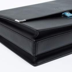 Pre Owned Cartier Black Leather Must De Cartier Briefcase